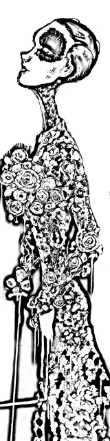 Free colorable bookmarks of a skinny strange woman